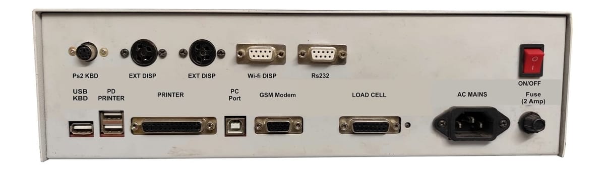 Prime MUIT rear panel with analyser, printer and PC ports
